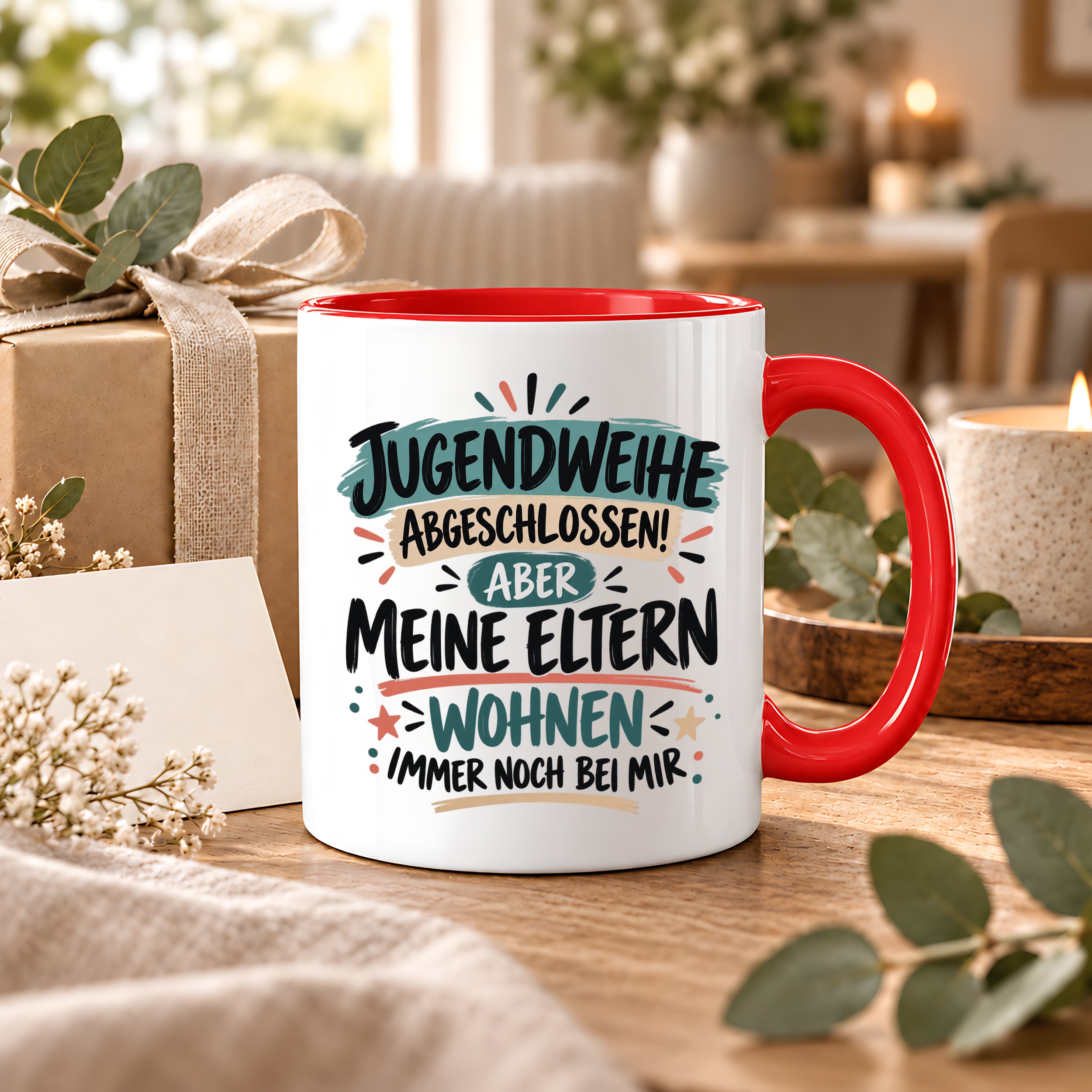 Herzbotschaft Tasse Jugendweihe Geschenk lustig 330 ml