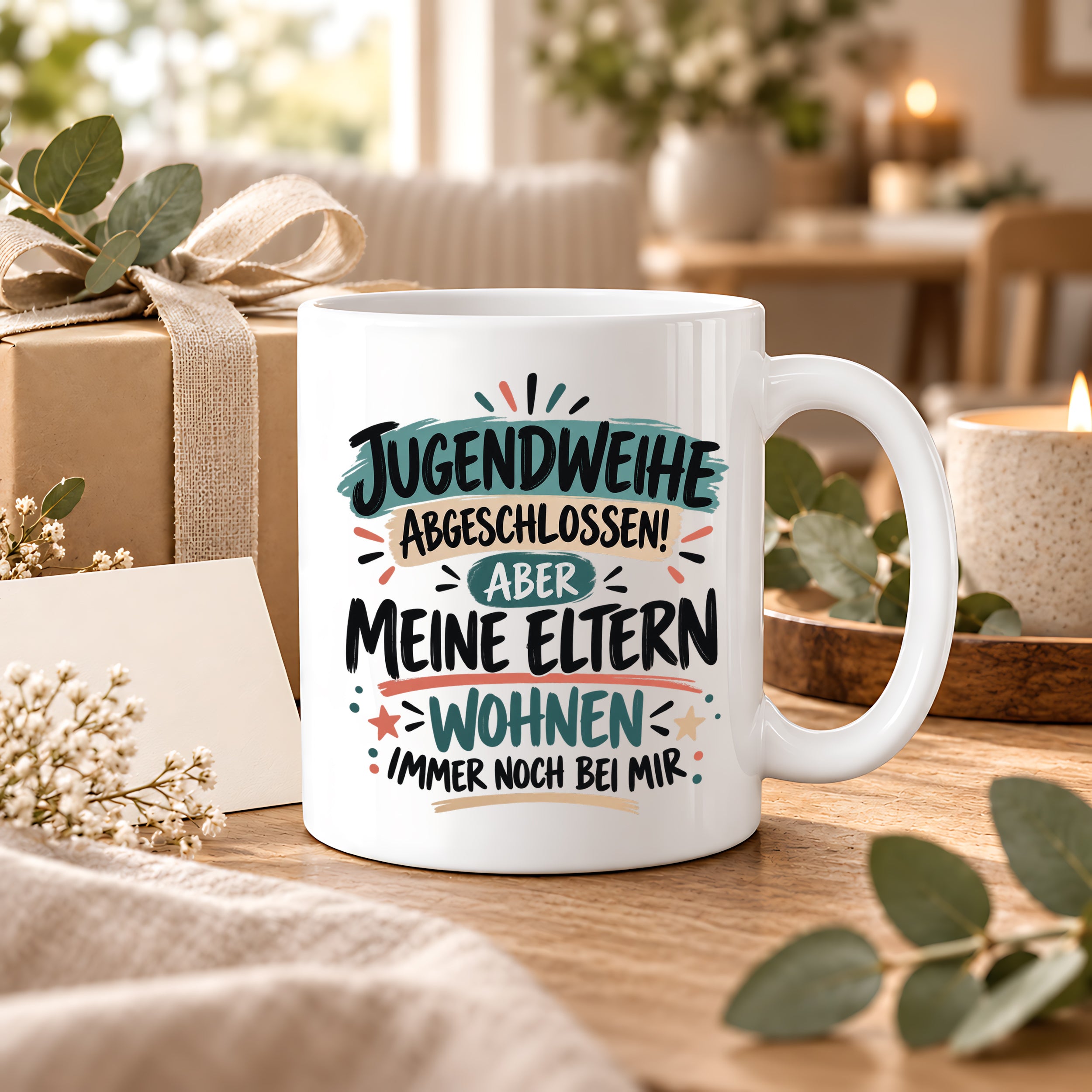 Herzbotschaft Tasse Jugendweihe Geschenk lustig 330 ml