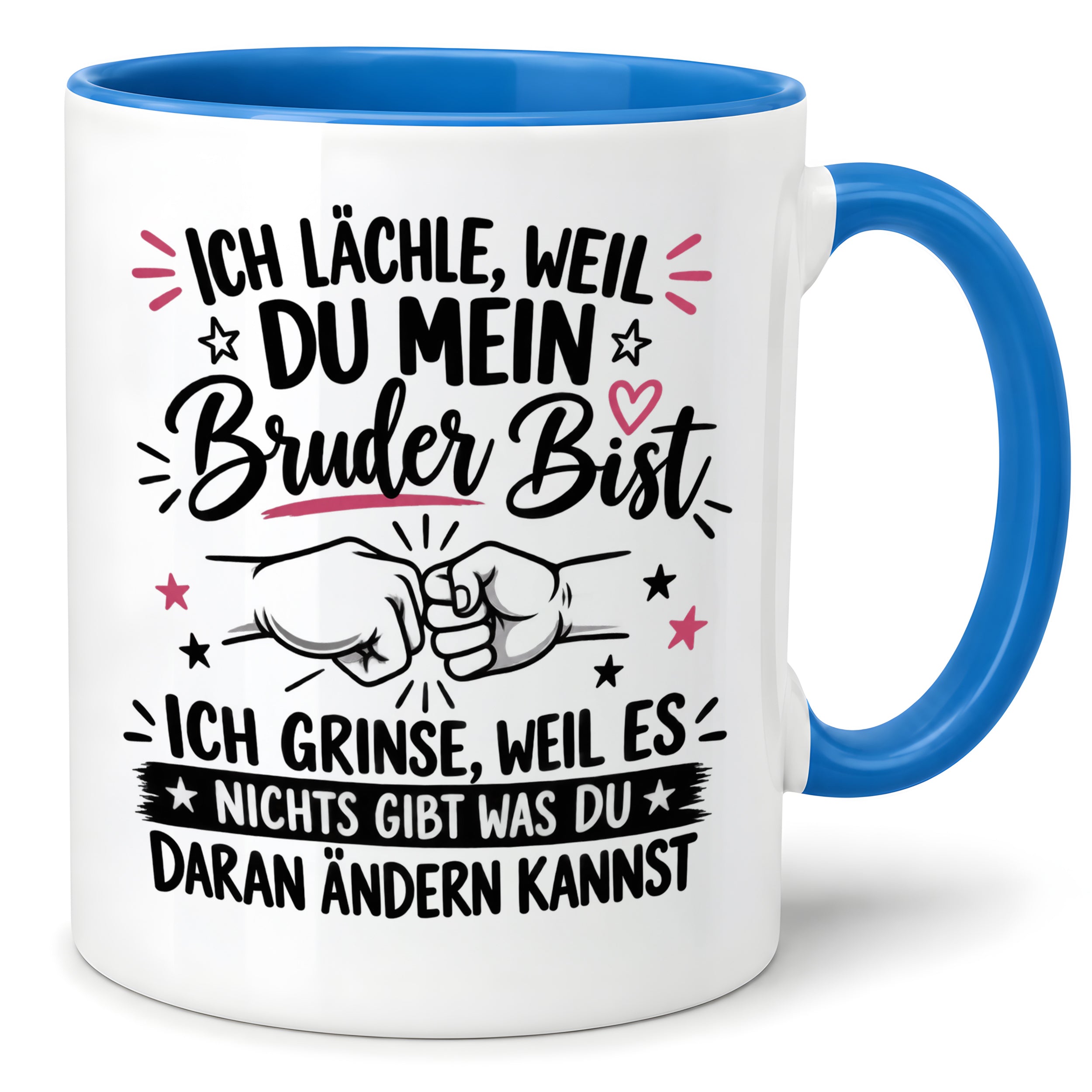 Herzbotschaft Tasse Bruder Geschenk lustiger Spruch Geschwister 330 ml