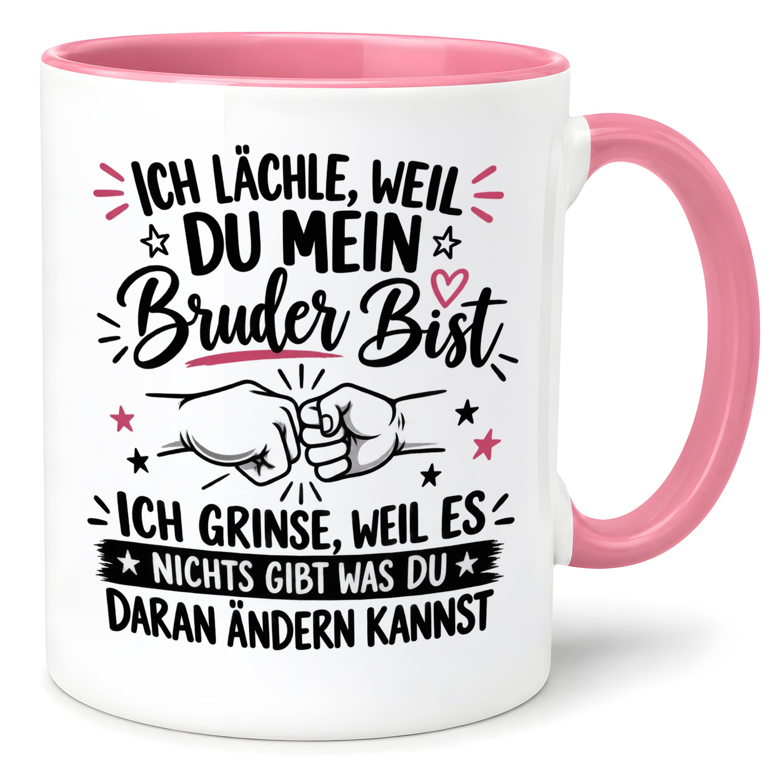 Herzbotschaft Tasse Bruder Geschenk lustiger Spruch Geschwister 330 ml