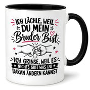 Herzbotschaft Tasse Bruder Geschenk lustiger Spruch Geschwister 330 ml