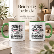 Herzbotschaft Tasse Bruder Geschenk lustiger Spruch Geschwister 330 ml