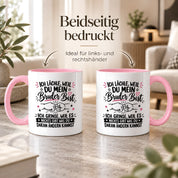 Herzbotschaft Tasse Bruder Geschenk lustiger Spruch Geschwister 330 ml