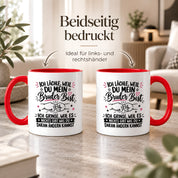Herzbotschaft Tasse Bruder Geschenk lustiger Spruch Geschwister 330 ml