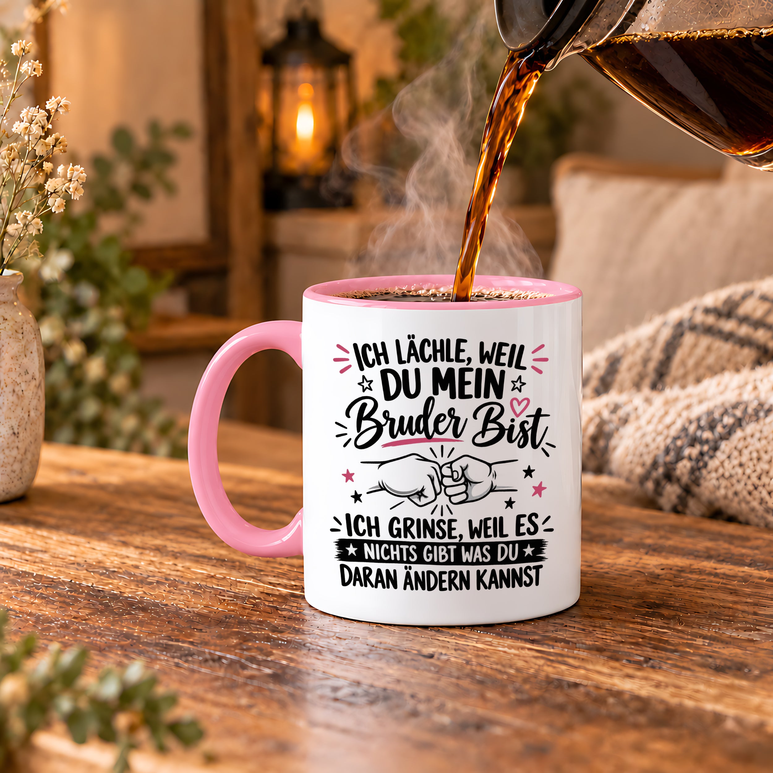 Herzbotschaft Tasse Bruder Geschenk lustiger Spruch Geschwister 330 ml