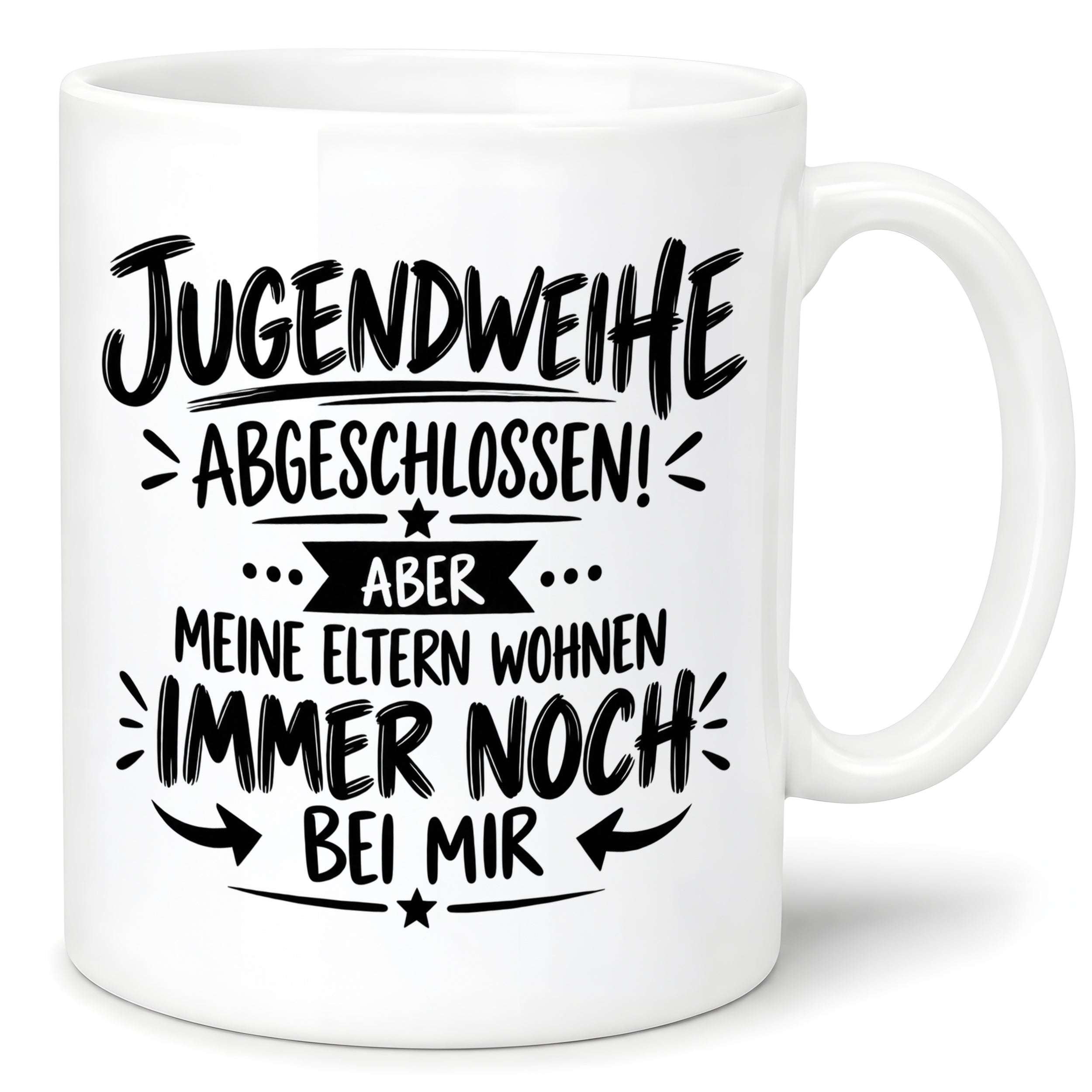 Herzbotschaft Tasse Jugendweihe Geschenk lustig 330 ml
