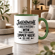 Herzbotschaft Tasse Jugendweihe Geschenk lustig 330 ml