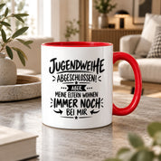 Herzbotschaft Tasse Jugendweihe Geschenk lustig 330 ml