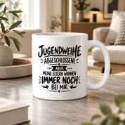 Herzbotschaft Tasse Jugendweihe Geschenk lustig 330 ml