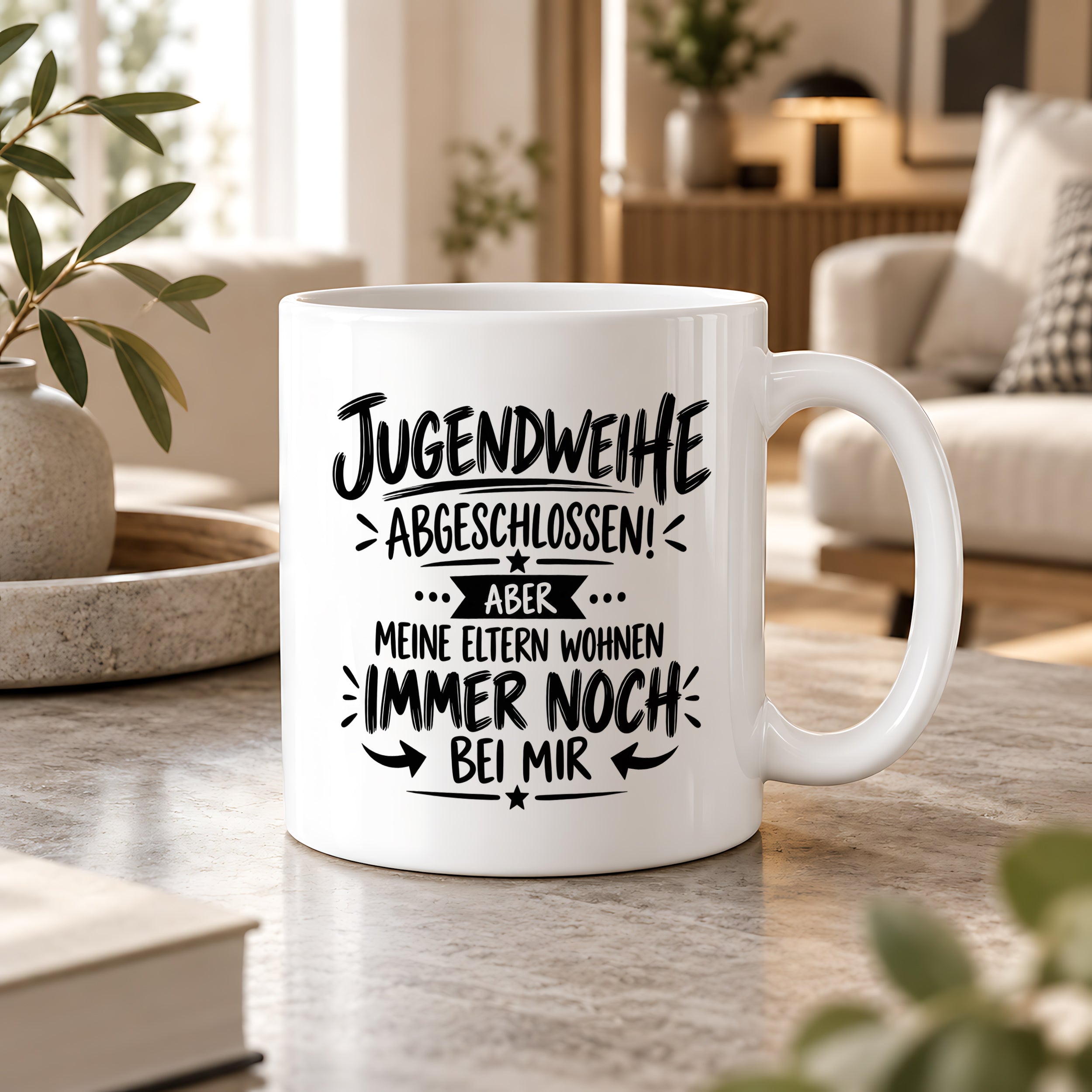 Herzbotschaft Tasse Jugendweihe Geschenk lustig 330 ml