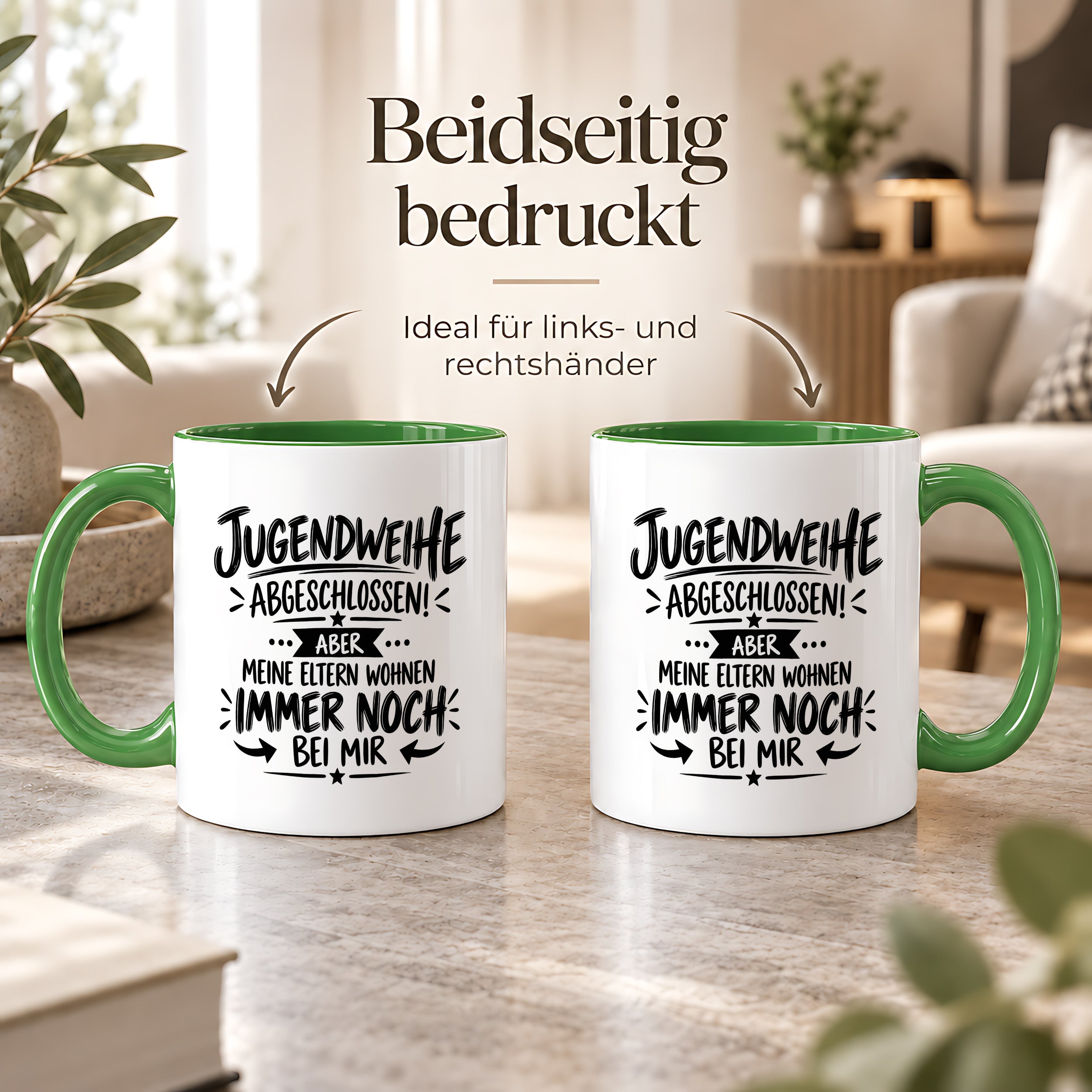 Herzbotschaft Tasse Jugendweihe Geschenk lustig 330 ml