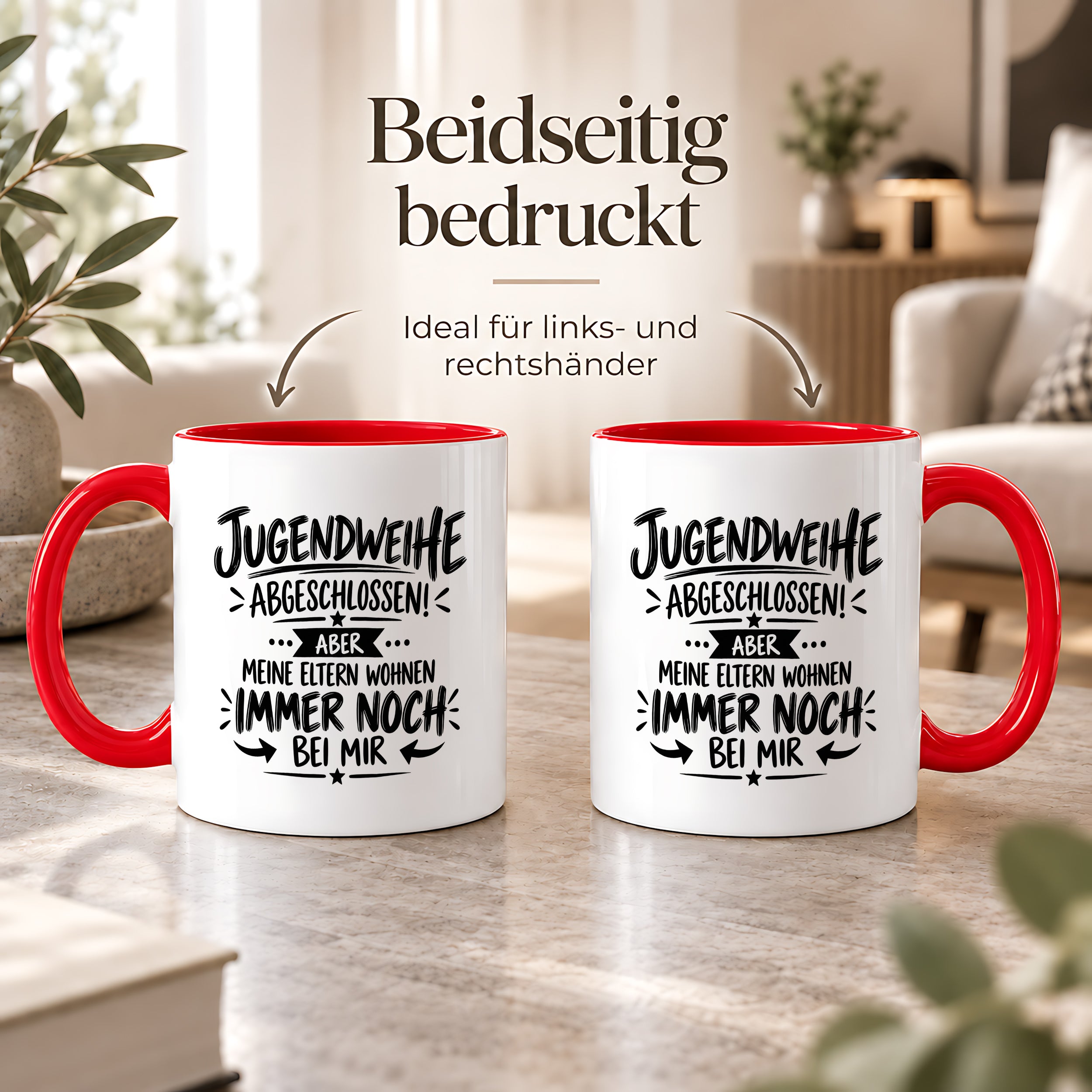 Herzbotschaft Tasse Jugendweihe Geschenk lustig 330 ml