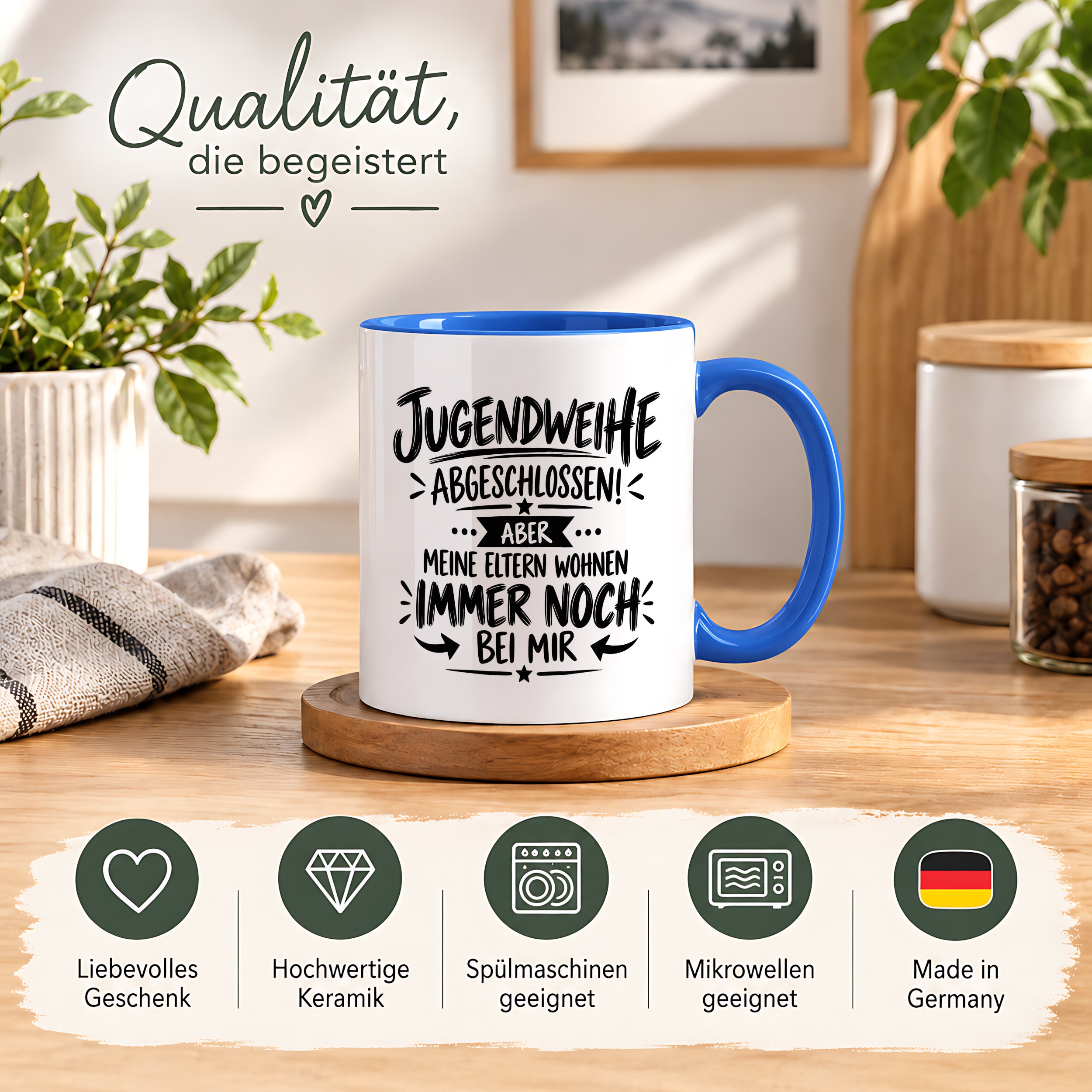 Herzbotschaft Tasse Jugendweihe Geschenk lustig 330 ml
