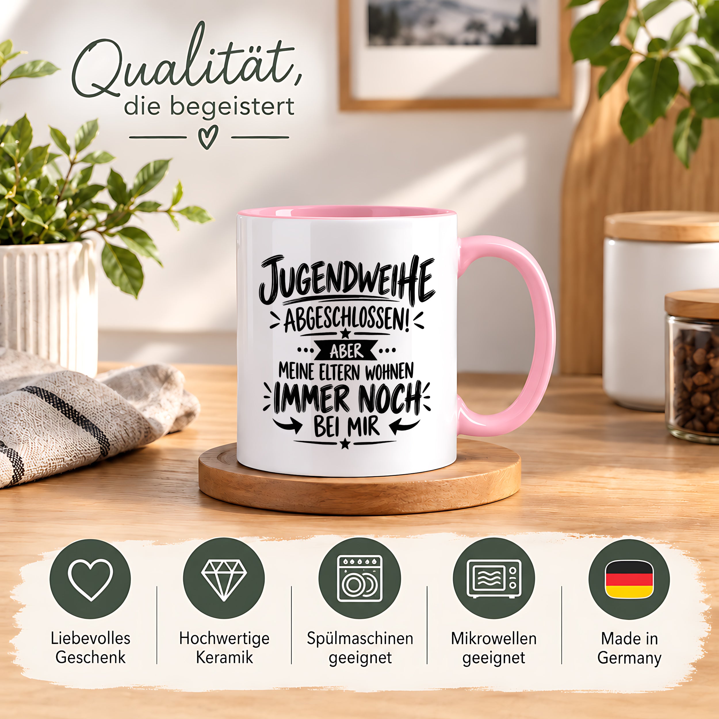Herzbotschaft Tasse Jugendweihe Geschenk lustig 330 ml