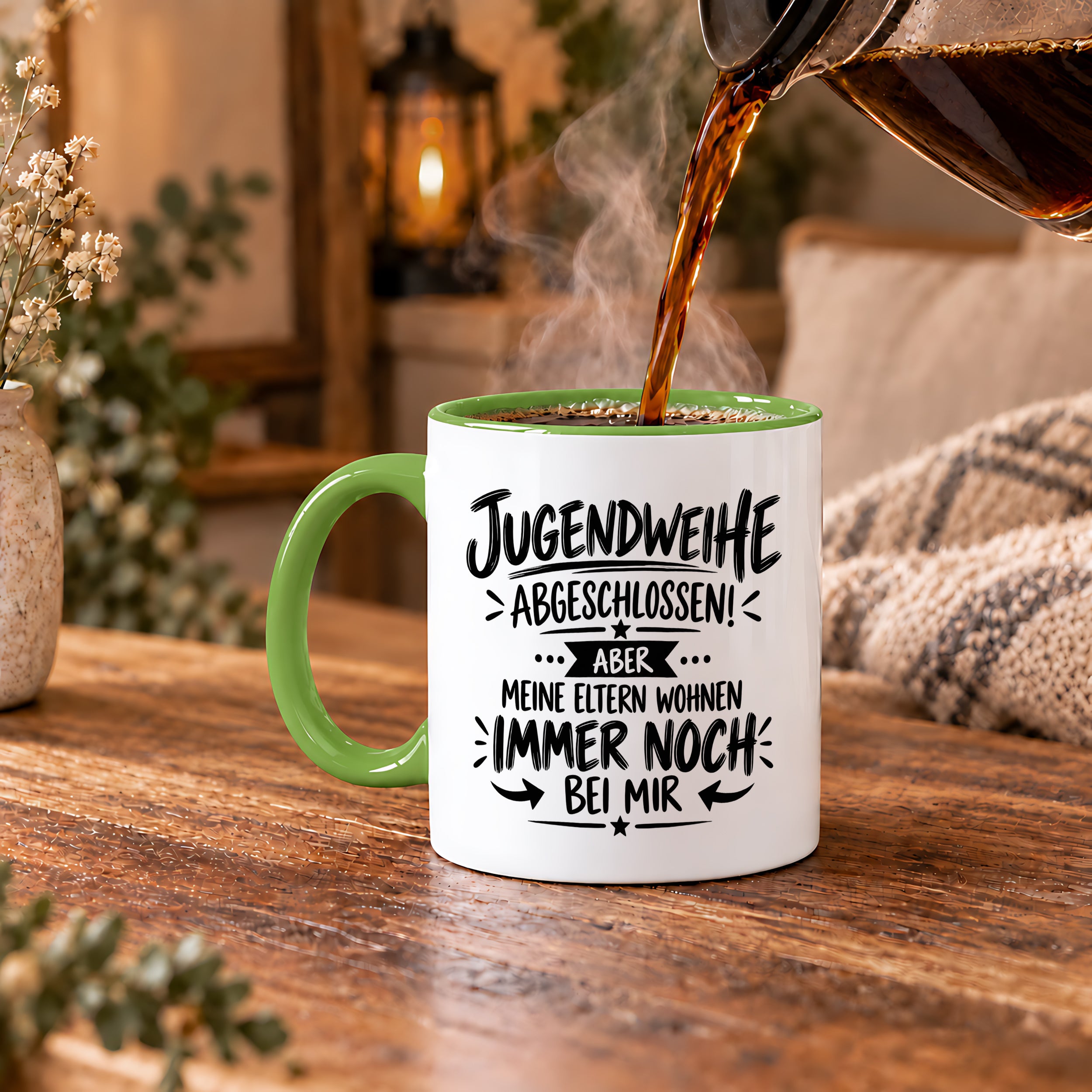 Herzbotschaft Tasse Jugendweihe Geschenk lustig 330 ml
