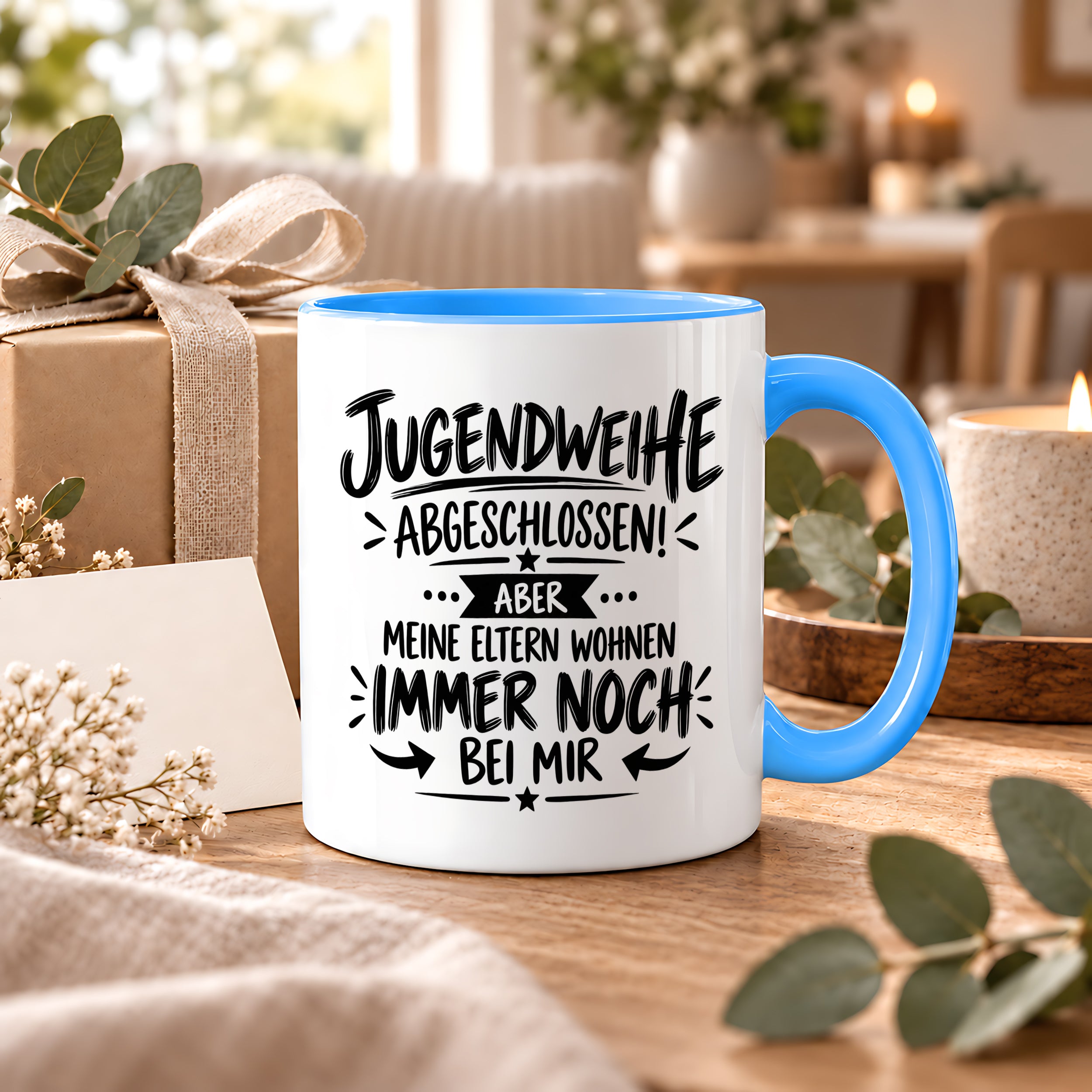 Herzbotschaft Tasse Jugendweihe Geschenk lustig 330 ml