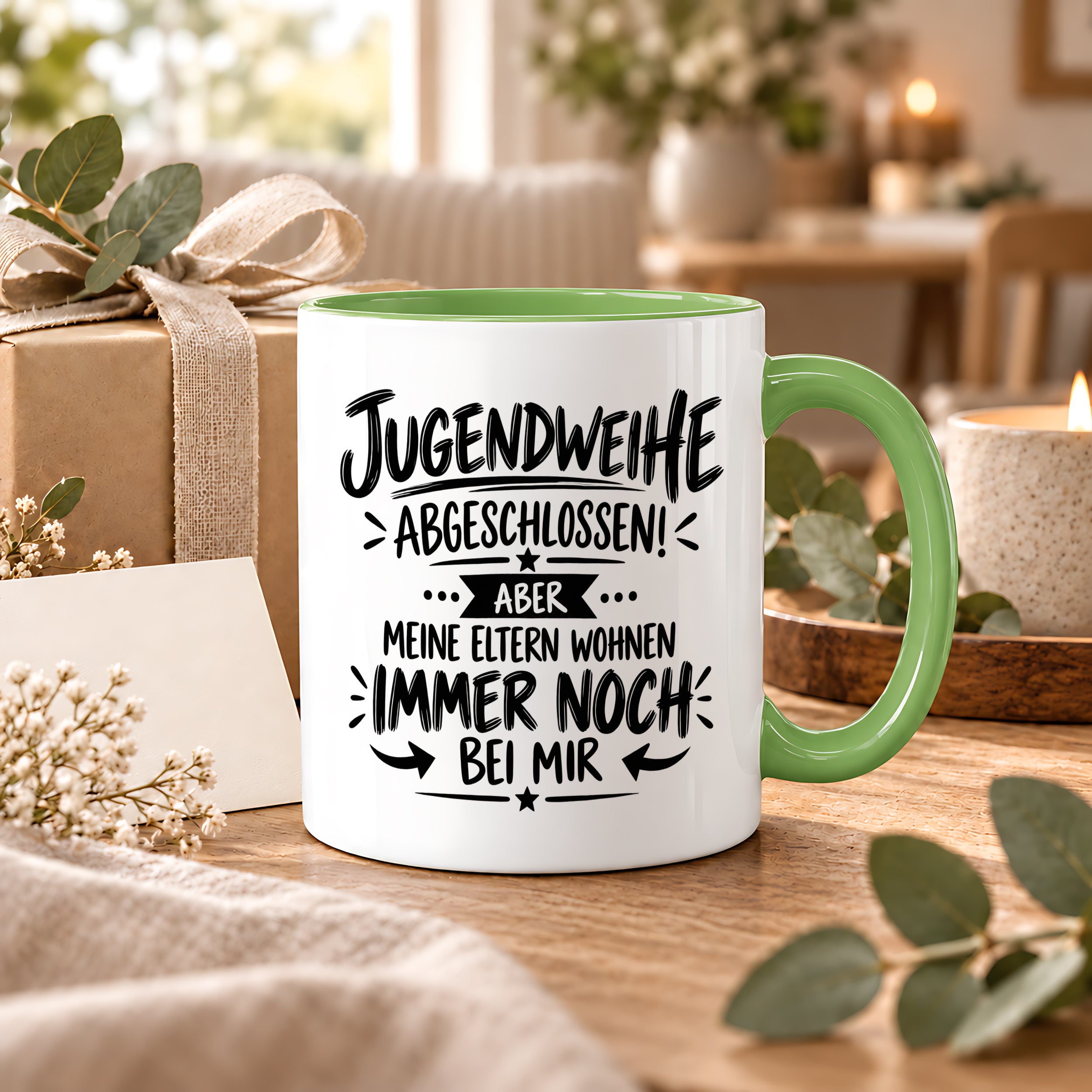 Herzbotschaft Tasse Jugendweihe Geschenk lustig 330 ml
