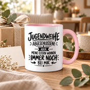 Herzbotschaft Tasse Jugendweihe Geschenk lustig 330 ml