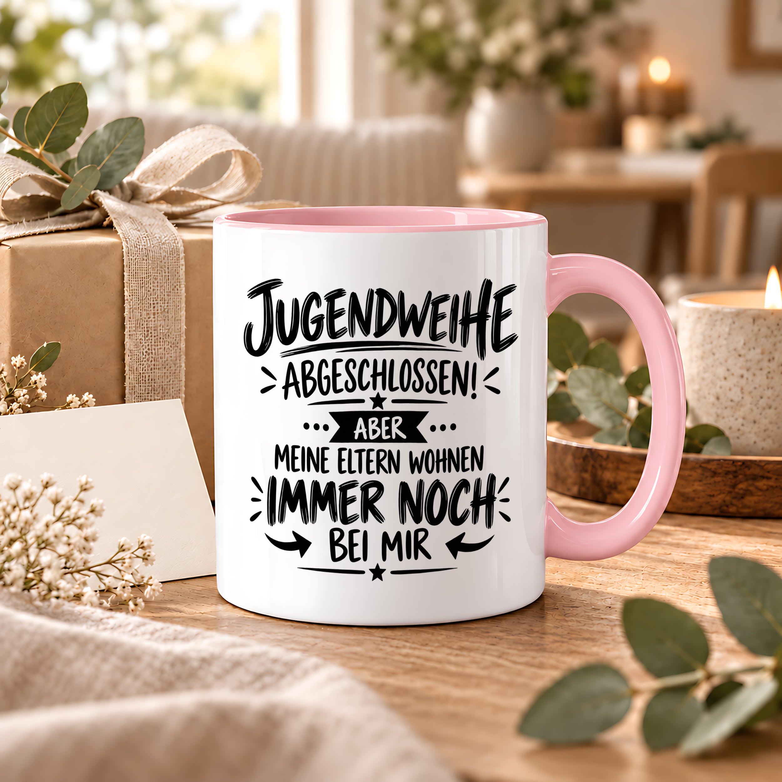 Herzbotschaft Tasse Jugendweihe Geschenk lustig 330 ml