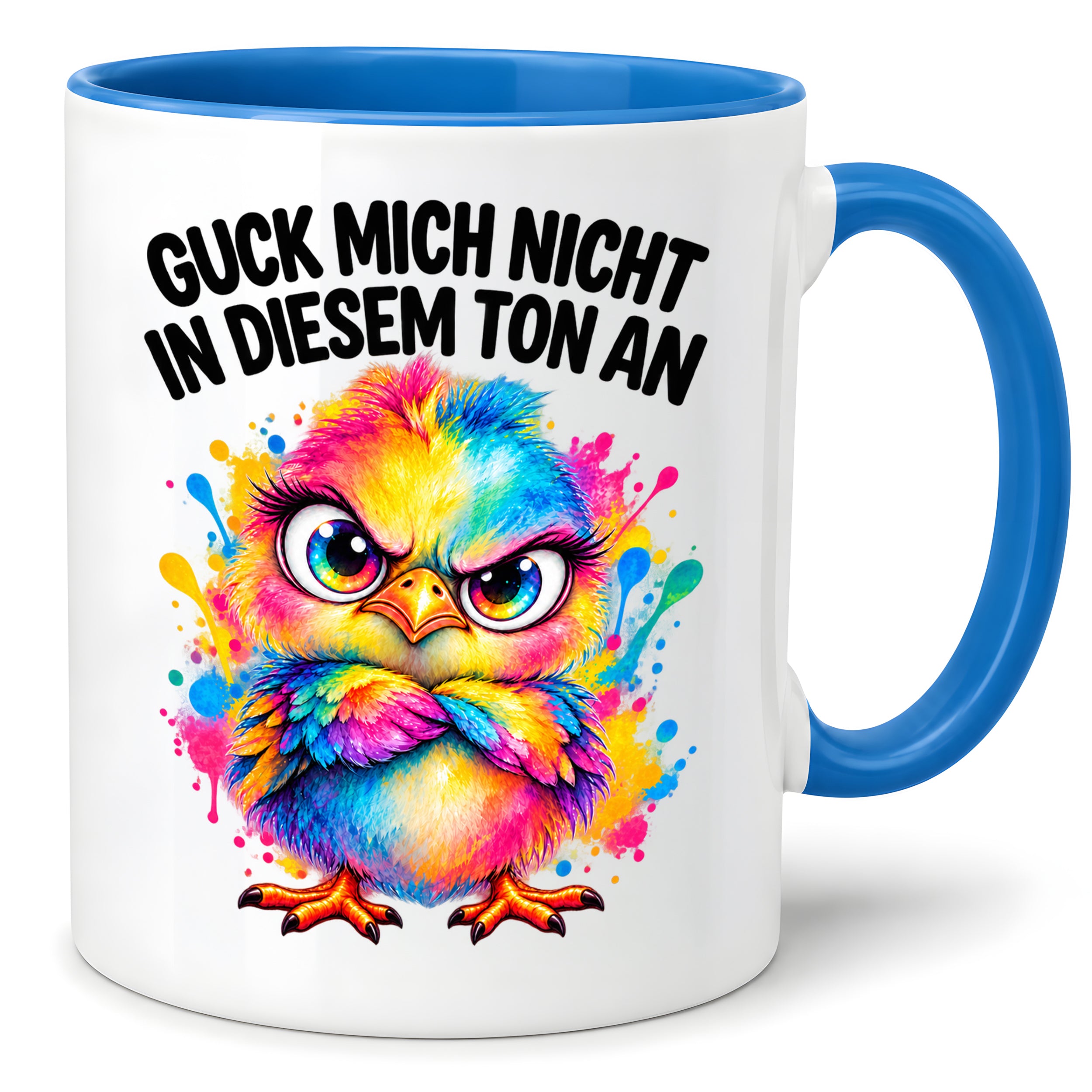 Herzbotschaft Tasse Guck mich nicht so an lustiger Spruch 330 ml