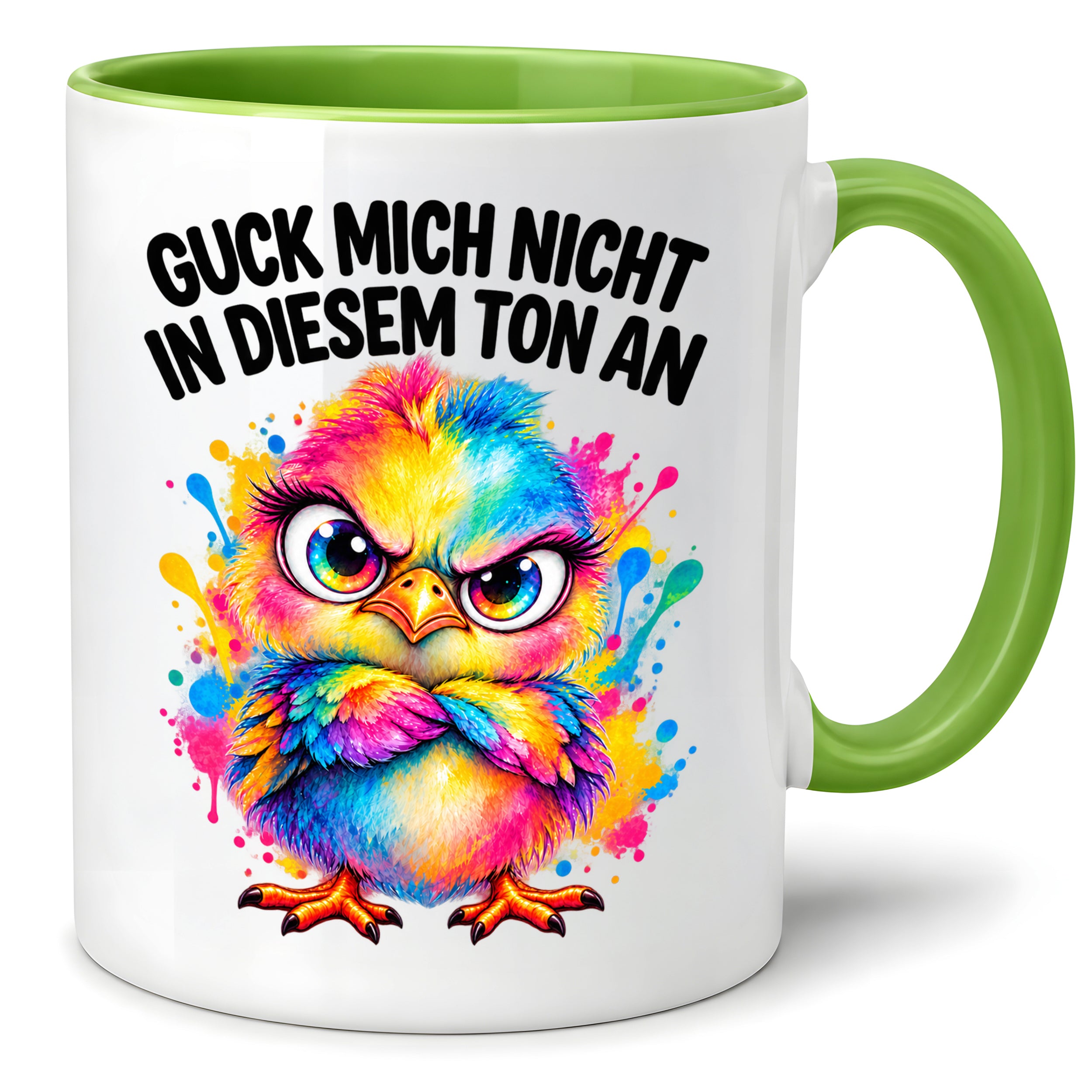 Herzbotschaft Tasse Guck mich nicht so an lustiger Spruch 330 ml