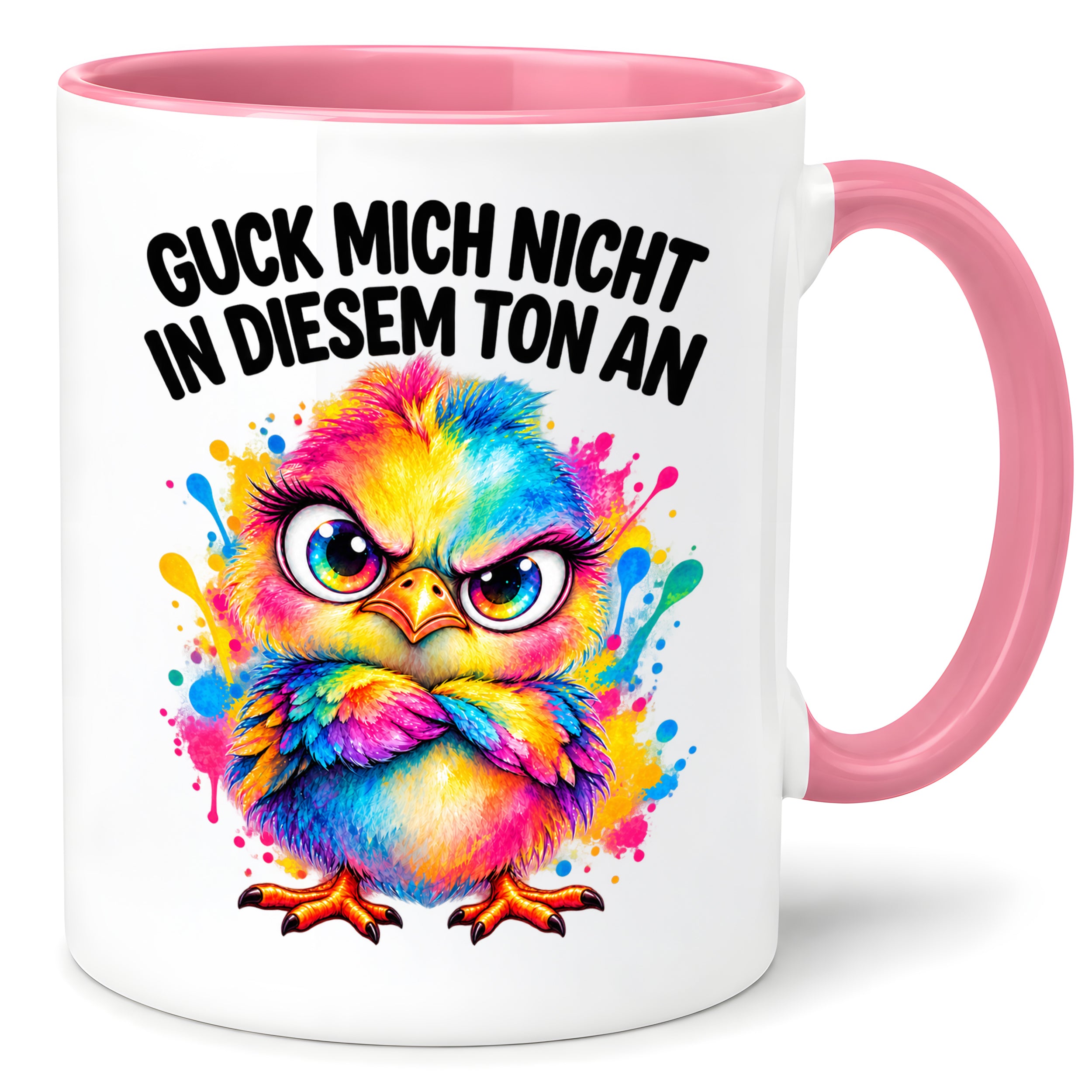 Herzbotschaft Tasse Guck mich nicht so an lustiger Spruch 330 ml