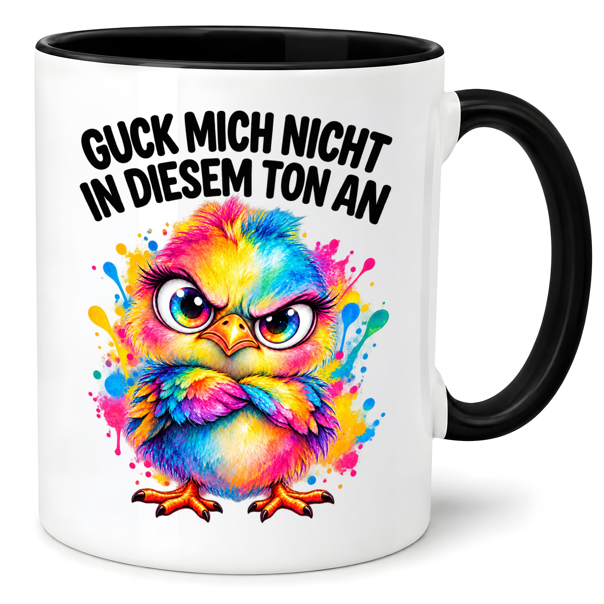Herzbotschaft Tasse Guck mich nicht so an lustiger Spruch 330 ml