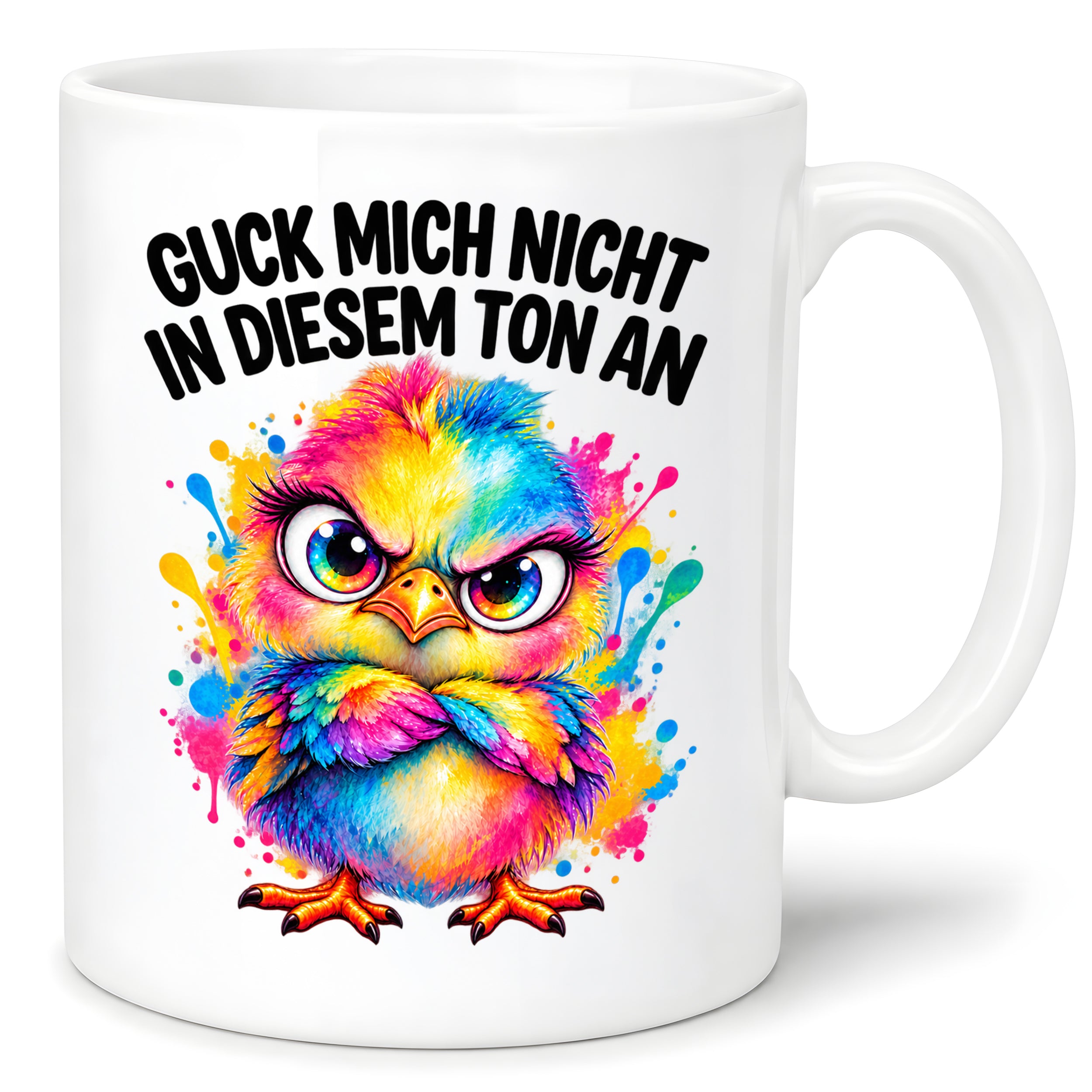 Herzbotschaft Tasse Guck mich nicht so an lustiger Spruch 330 ml