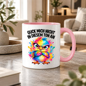 Herzbotschaft Tasse Guck mich nicht so an lustiger Spruch 330 ml