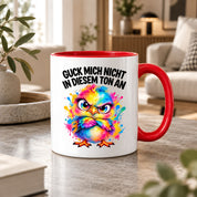 Herzbotschaft Tasse Guck mich nicht so an lustiger Spruch 330 ml