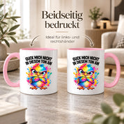 Herzbotschaft Tasse Guck mich nicht so an lustiger Spruch 330 ml