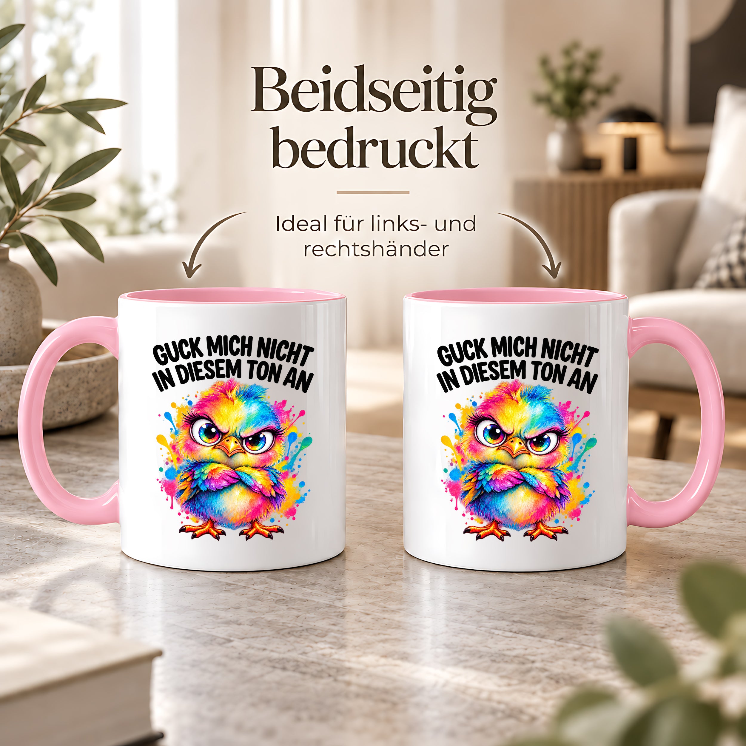 Herzbotschaft Tasse Guck mich nicht so an lustiger Spruch 330 ml