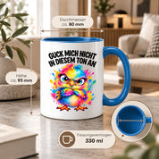 Herzbotschaft Tasse Guck mich nicht so an lustiger Spruch 330 ml