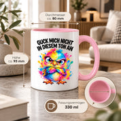 Herzbotschaft Tasse Guck mich nicht so an lustiger Spruch 330 ml