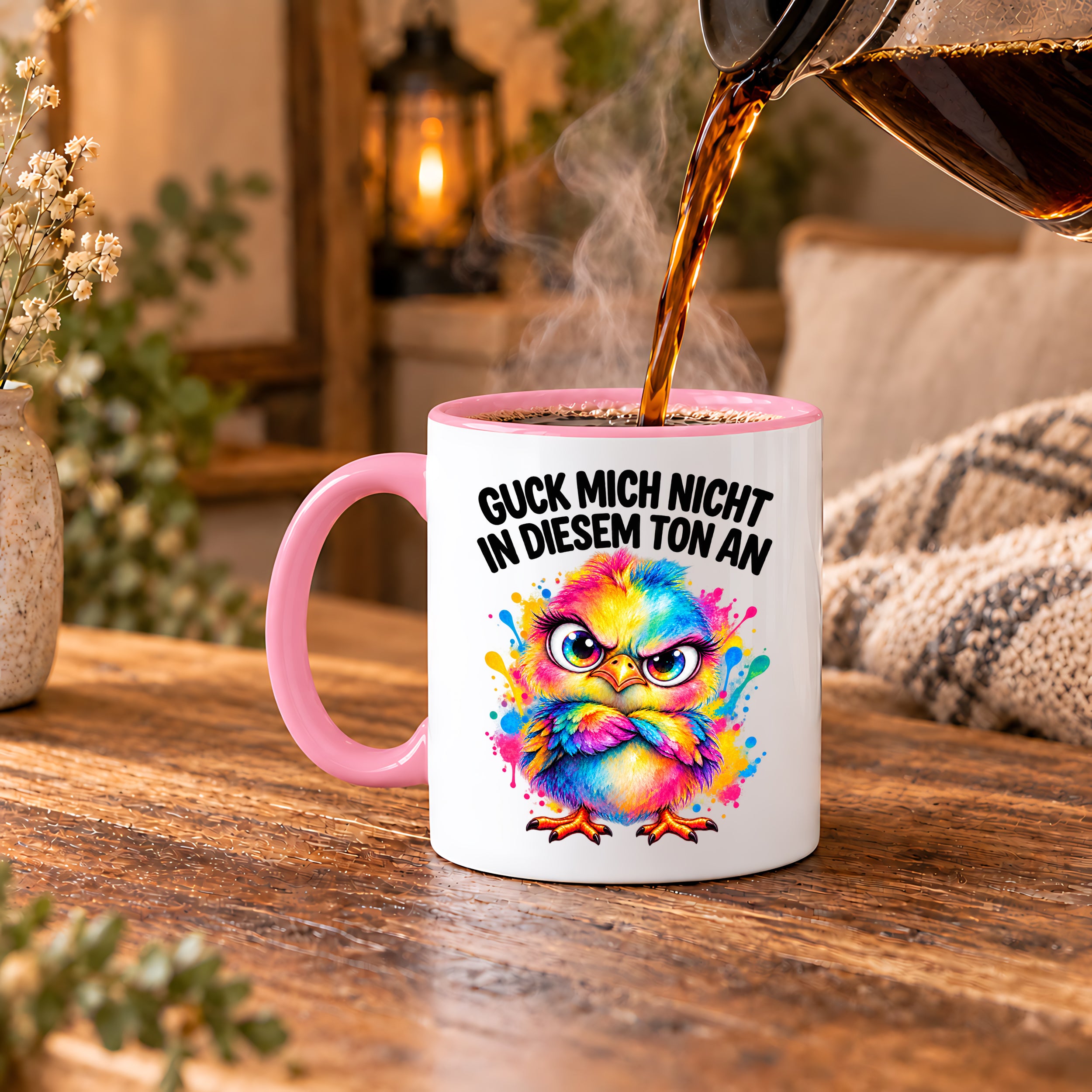 Herzbotschaft Tasse Guck mich nicht so an lustiger Spruch 330 ml