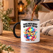 Herzbotschaft Tasse Guck mich nicht so an lustiger Spruch 330 ml