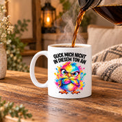 Herzbotschaft Tasse Guck mich nicht so an lustiger Spruch 330 ml