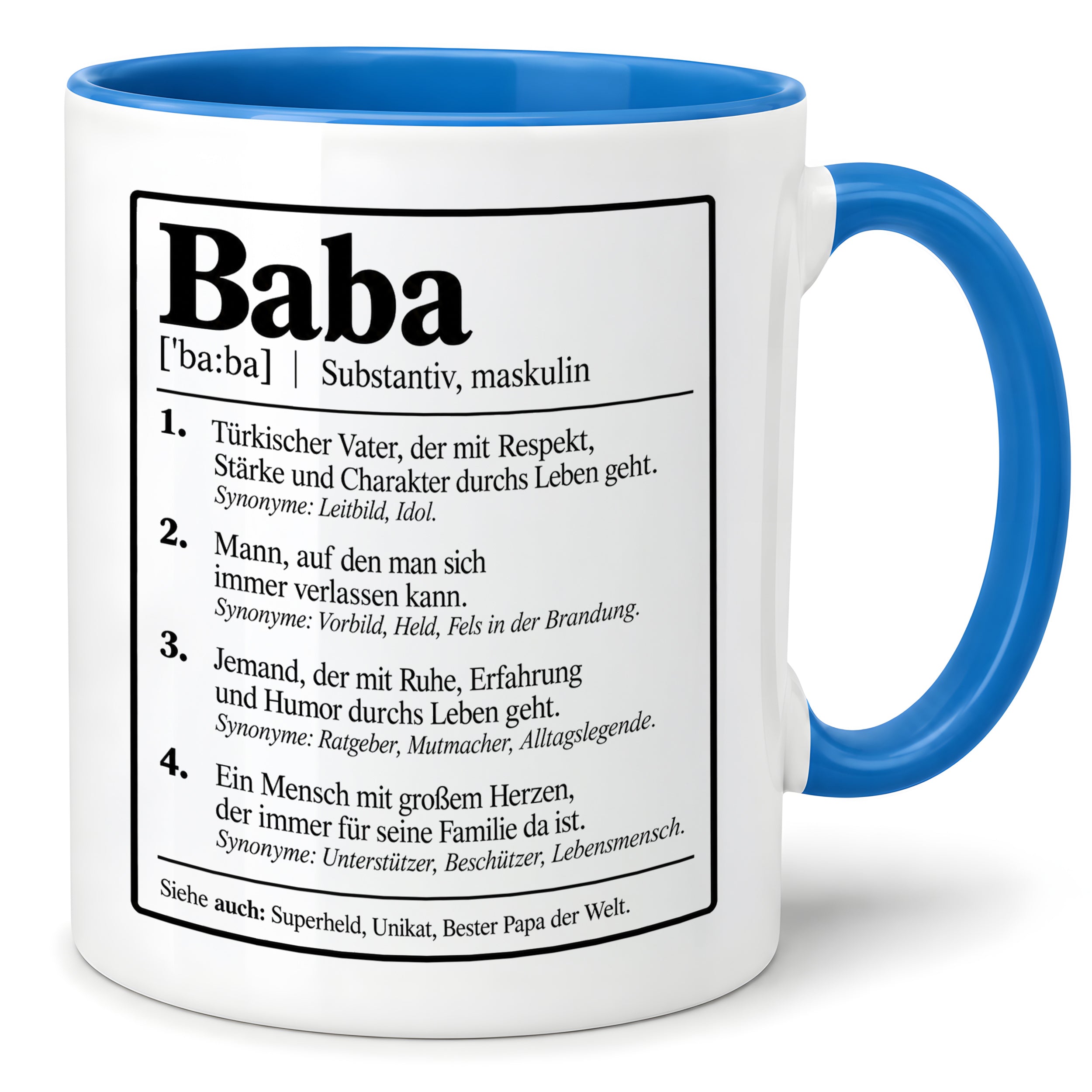 Herzbotschaft Baba Tasse Türkischer Vater Geschenk 330 ml