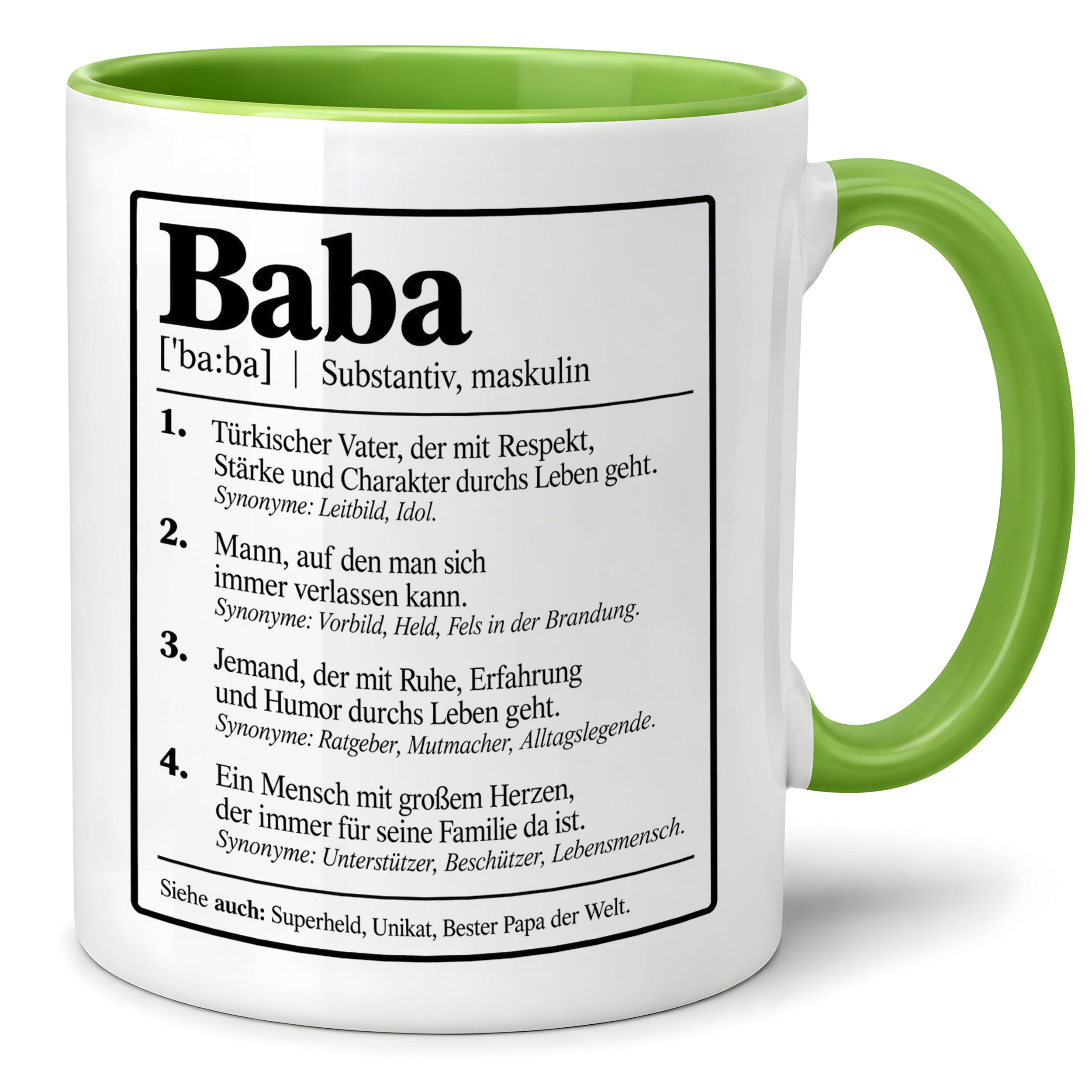 Herzbotschaft Baba Tasse Türkischer Vater Geschenk 330 ml