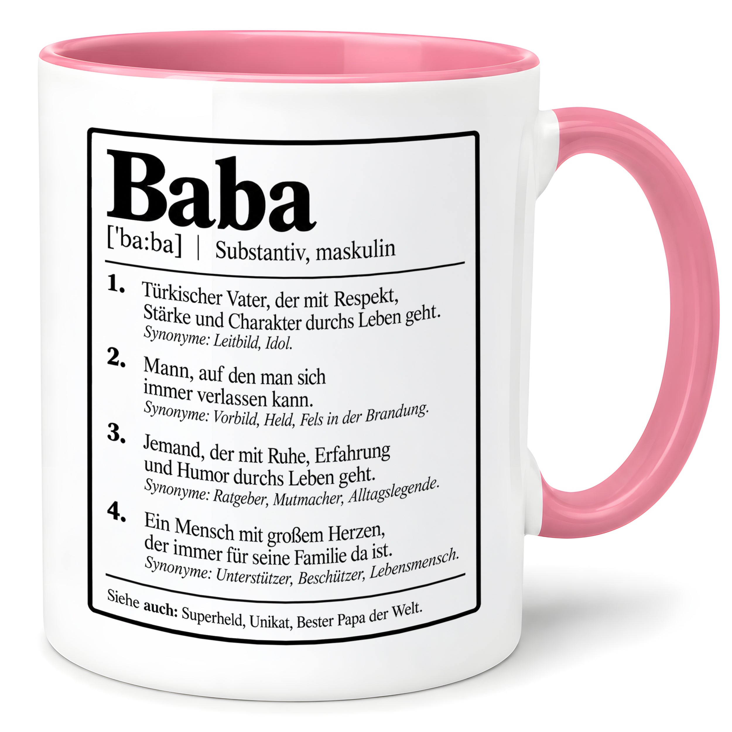 Herzbotschaft Baba Tasse Türkischer Vater Geschenk 330 ml