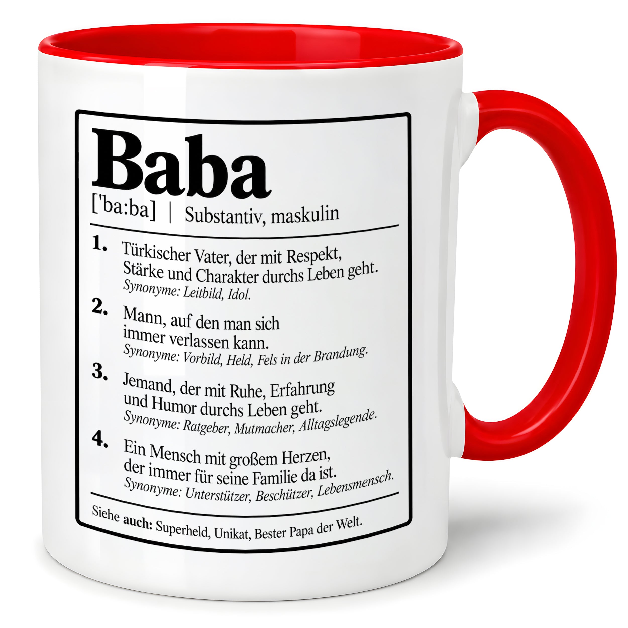 Herzbotschaft Baba Tasse Türkischer Vater Geschenk 330 ml