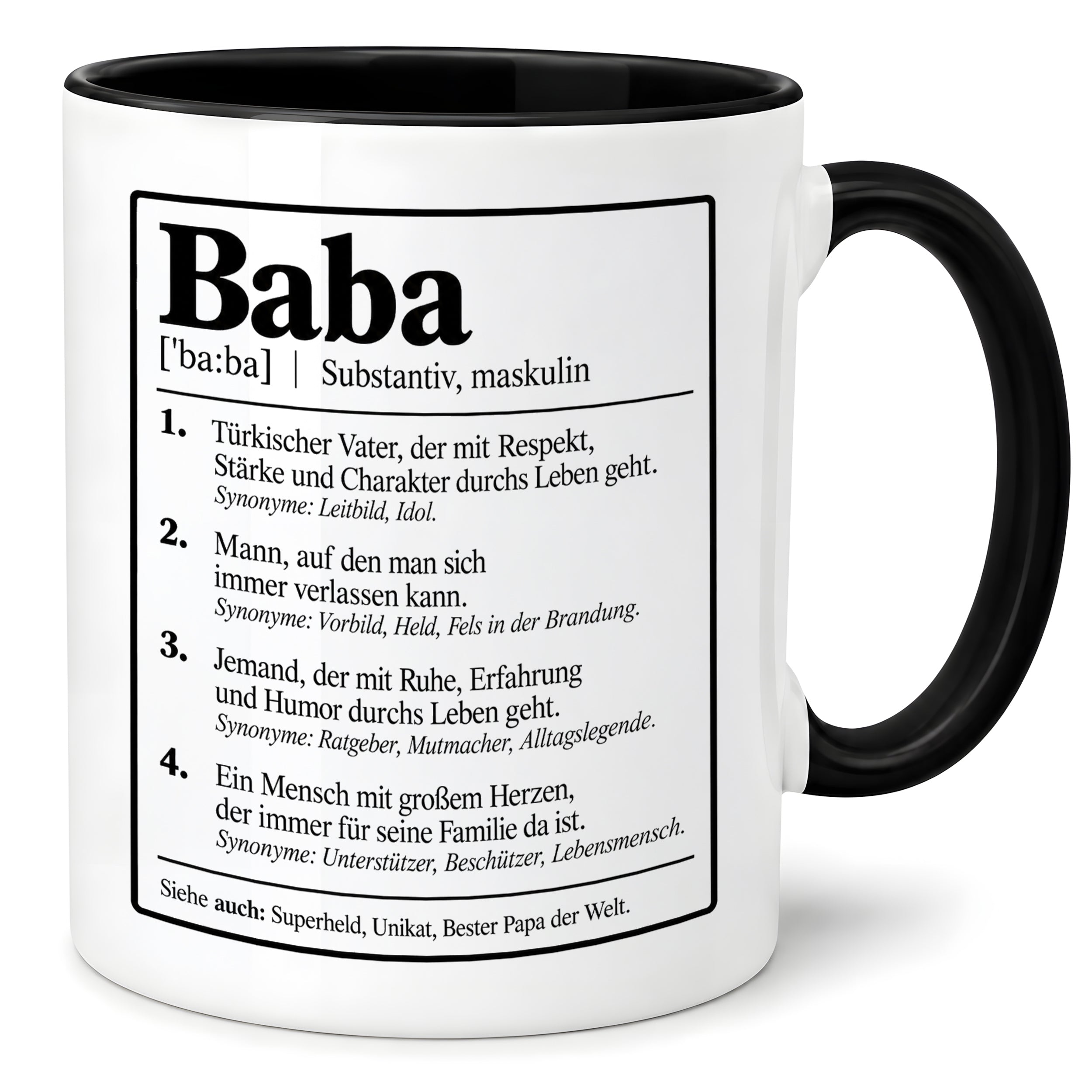 Herzbotschaft Baba Tasse Türkischer Vater Geschenk 330 ml