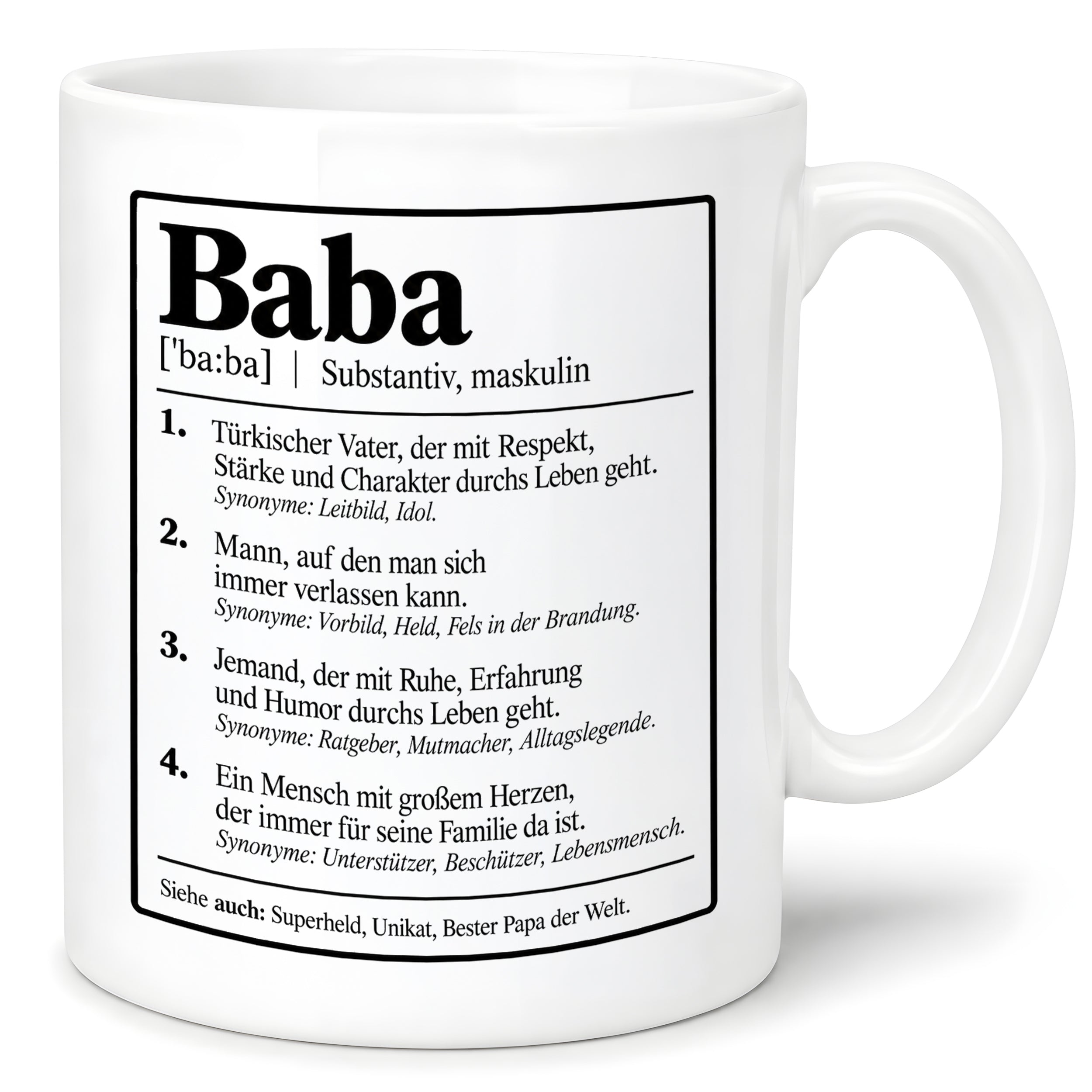 Herzbotschaft Baba Tasse Türkischer Vater Geschenk 330 ml