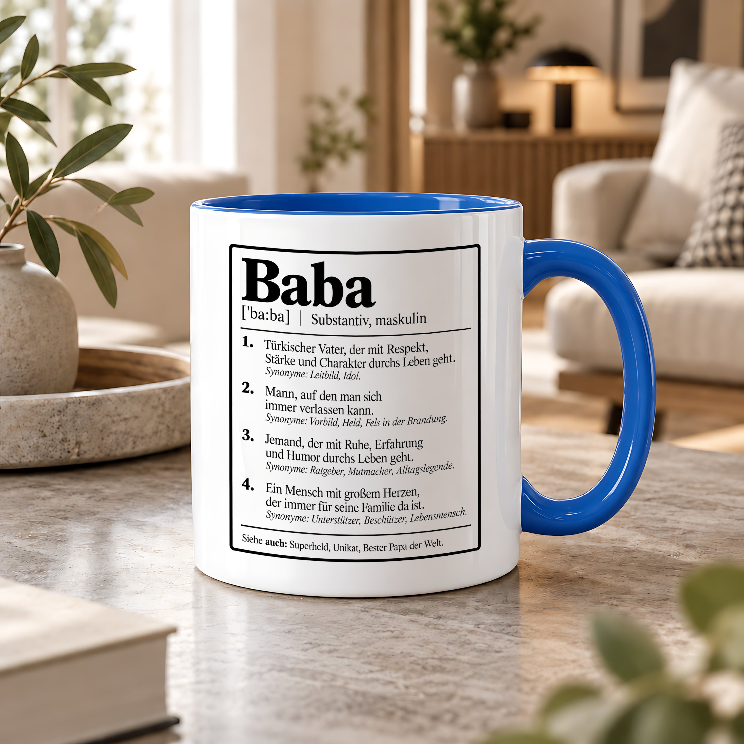 Herzbotschaft Baba Tasse Türkischer Vater Geschenk 330 ml