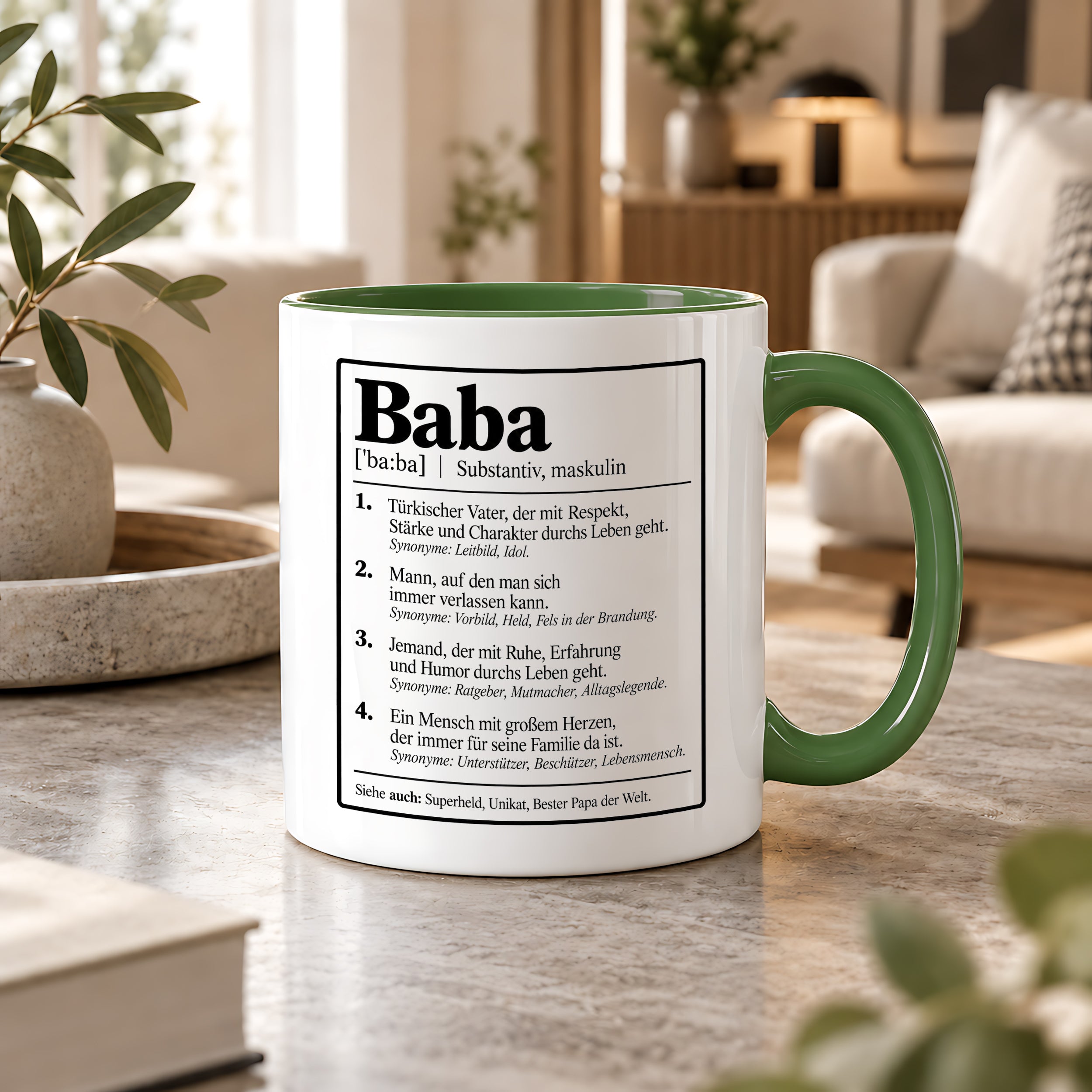 Herzbotschaft Baba Tasse Türkischer Vater Geschenk 330 ml