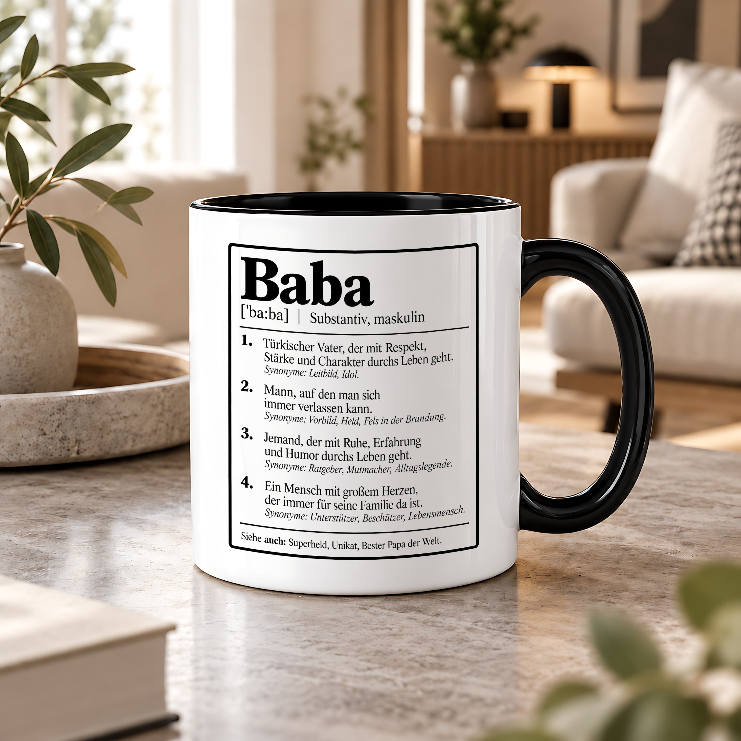 Herzbotschaft Baba Tasse Türkischer Vater Geschenk 330 ml