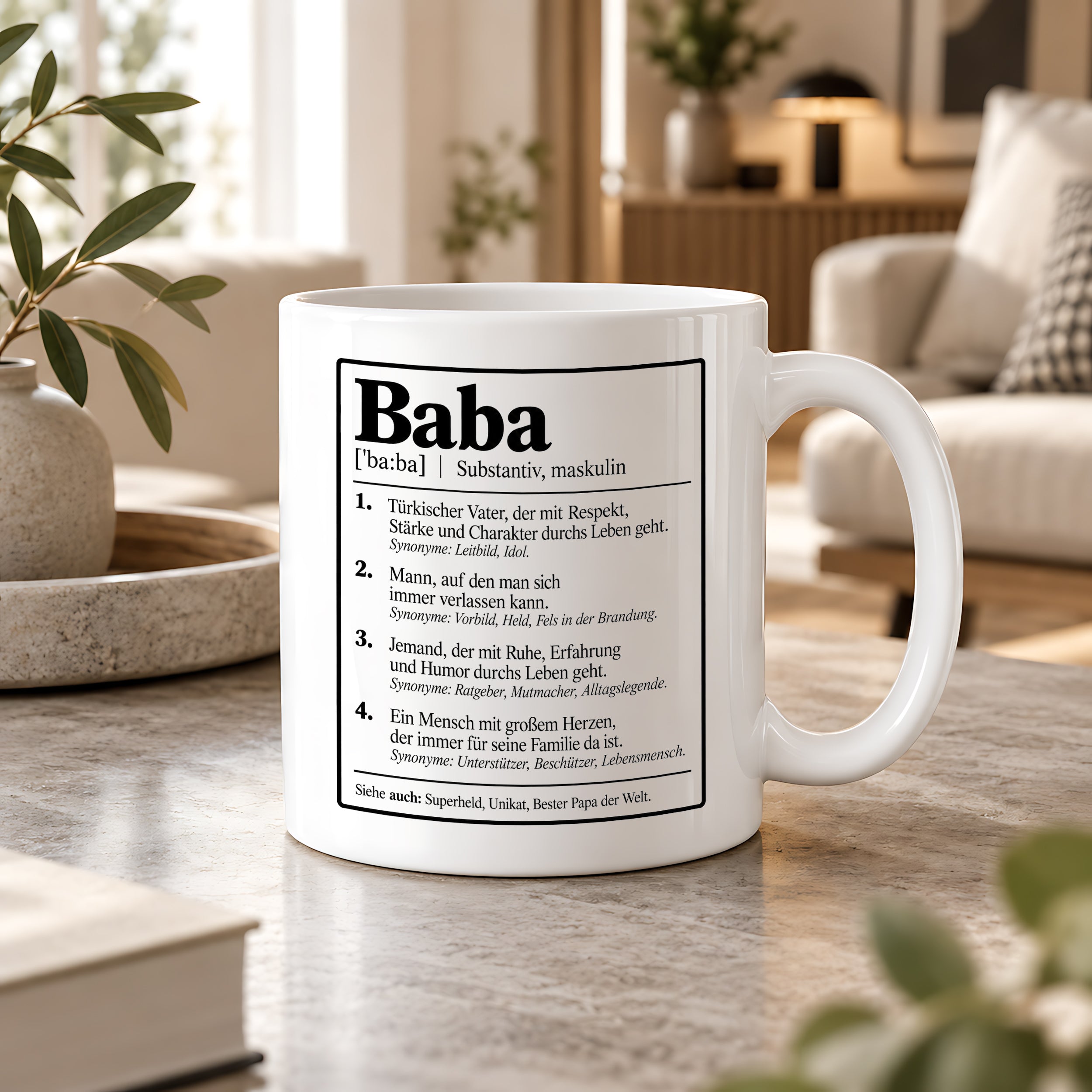 Herzbotschaft Baba Tasse Türkischer Vater Geschenk 330 ml