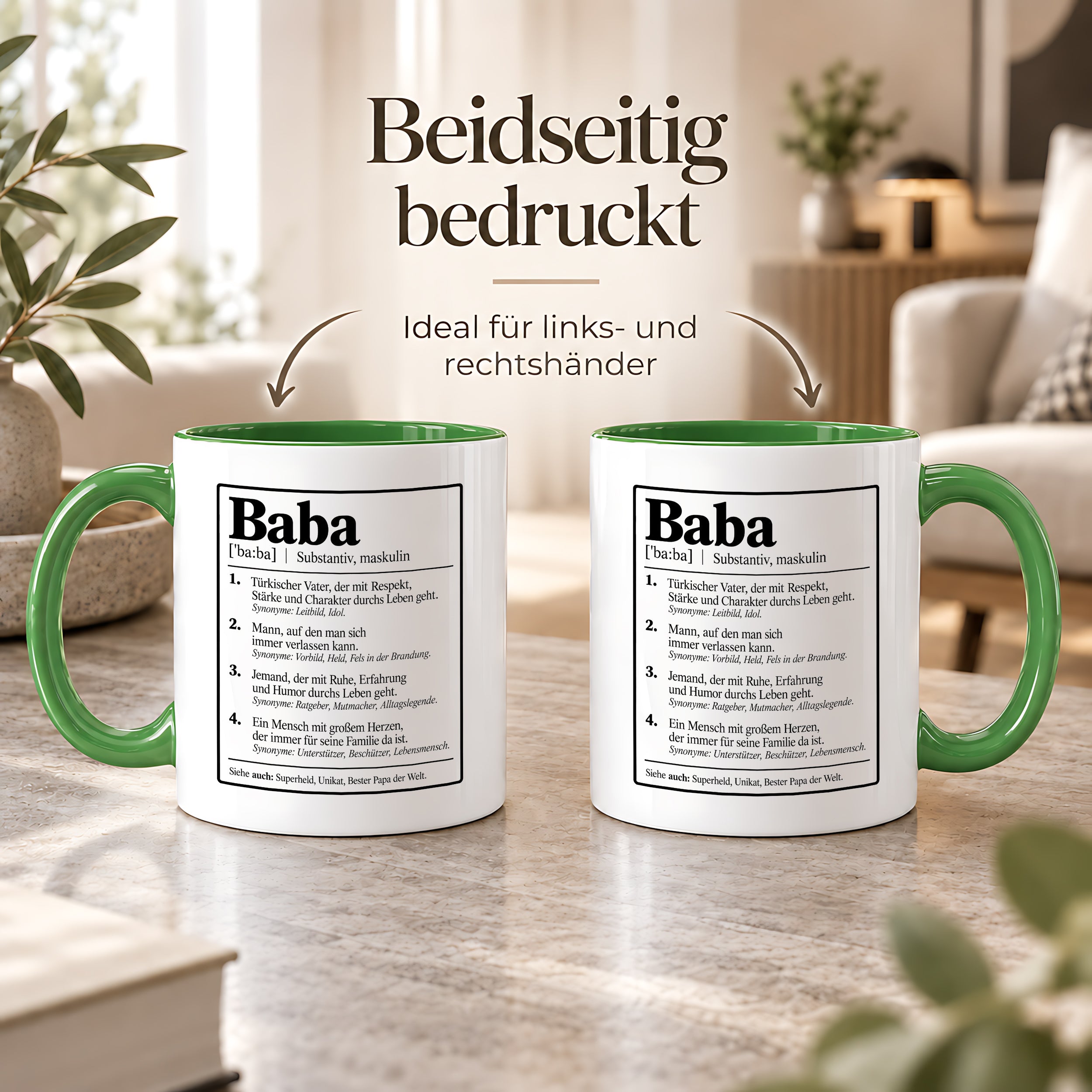 Herzbotschaft Baba Tasse Türkischer Vater Geschenk 330 ml