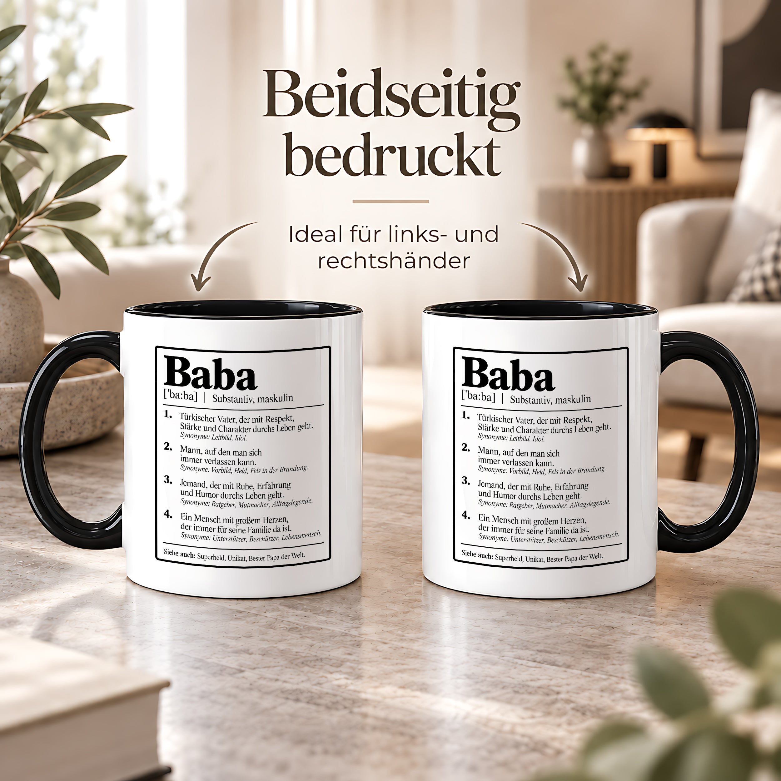 Herzbotschaft Baba Tasse Türkischer Vater Geschenk 330 ml
