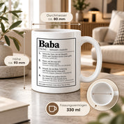 Herzbotschaft Baba Tasse Türkischer Vater Geschenk 330 ml